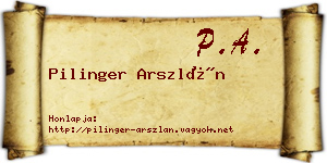Pilinger Arszlán névjegykártya